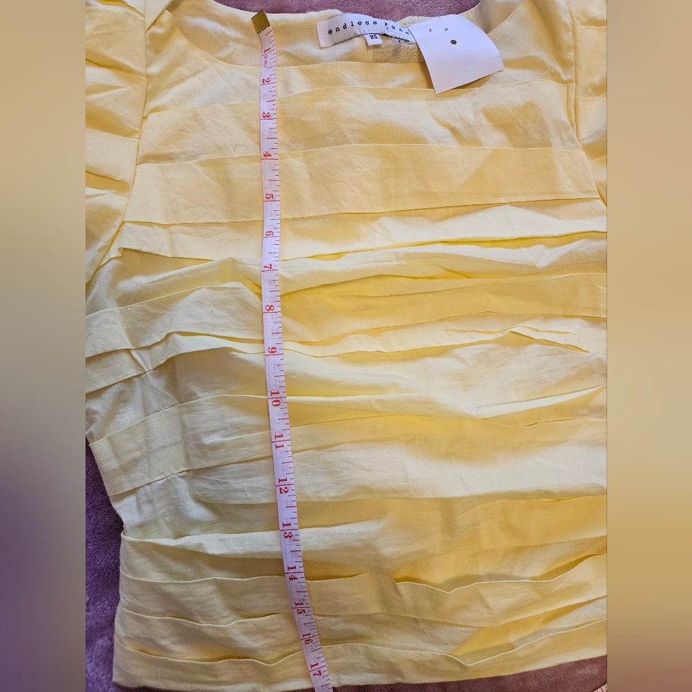 Endless Rose Yellow Puff Sleeve Top - Size XS - Picture 7 of 9